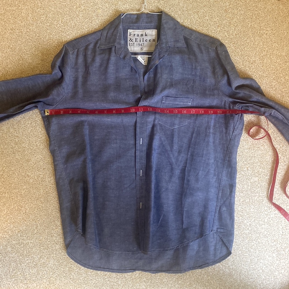 Frank & Eileen shirt, Eileen style, Navy Cotton Linen. - Picture 4 of 4